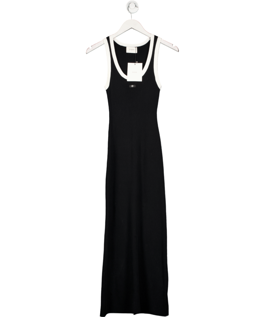 DISSH Signature Black Contrast Midi Dress UK S - Reliked