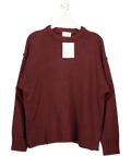 DISSH Walnut Brown Oy Longline Cotton And Wool Jumper UK S - Reliked