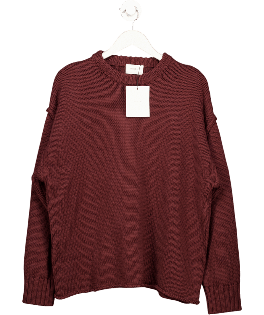 DISSH Walnut Brown Oy Longline Cotton And Wool Jumper UK S - Reliked