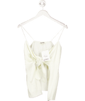 Djerf Avenue Cream Tie Tank Top Cloud UK XXS - Reliked