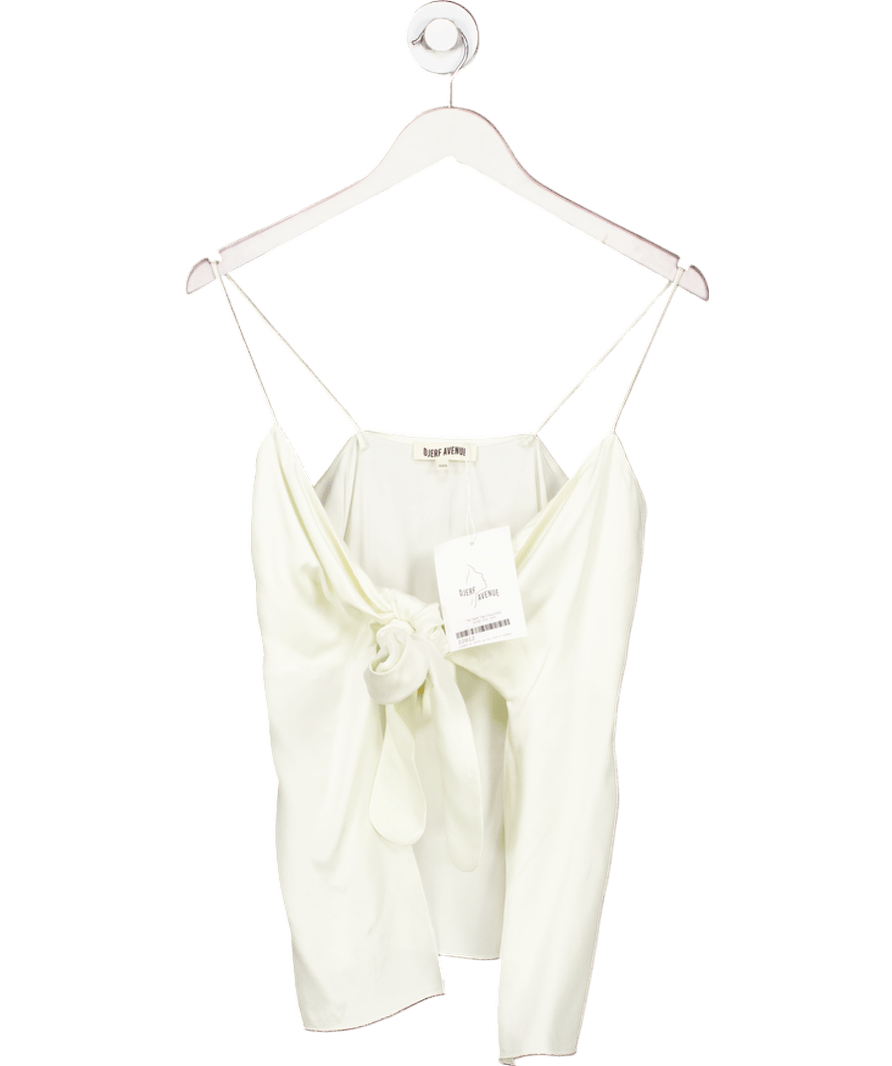 Djerf Avenue Cream Tie Tank Top Cloud UK XXS - Reliked