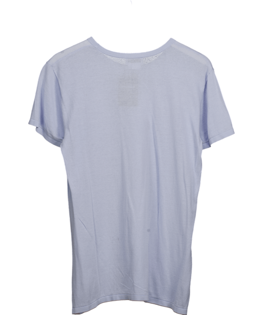 DKNY Baby Blue Fine Knit Short Sleeve Top UK L - Reliked