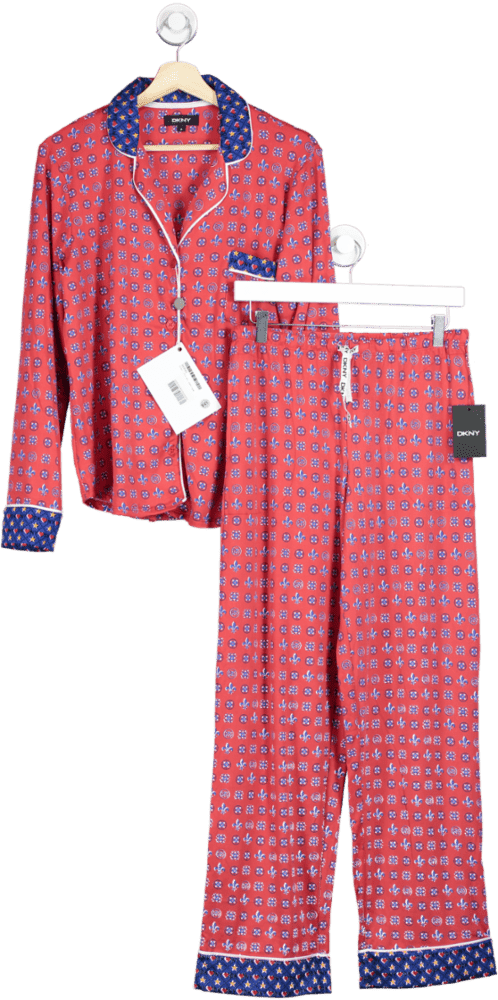 DKNY Red Patterned Pyjama Set UK S - Reliked