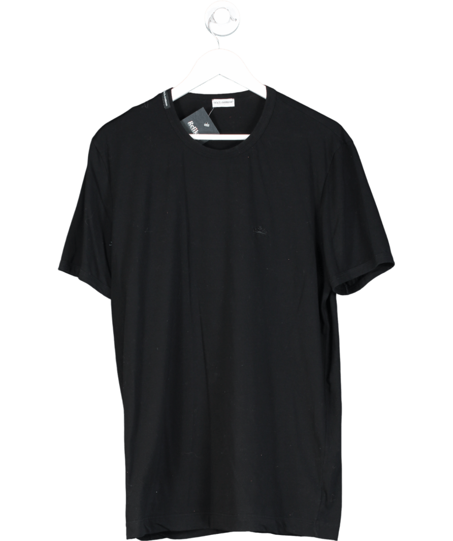 Dolce & Gabbana Black Embroidered Crown T-shirt UK 38" CHEST - Reliked