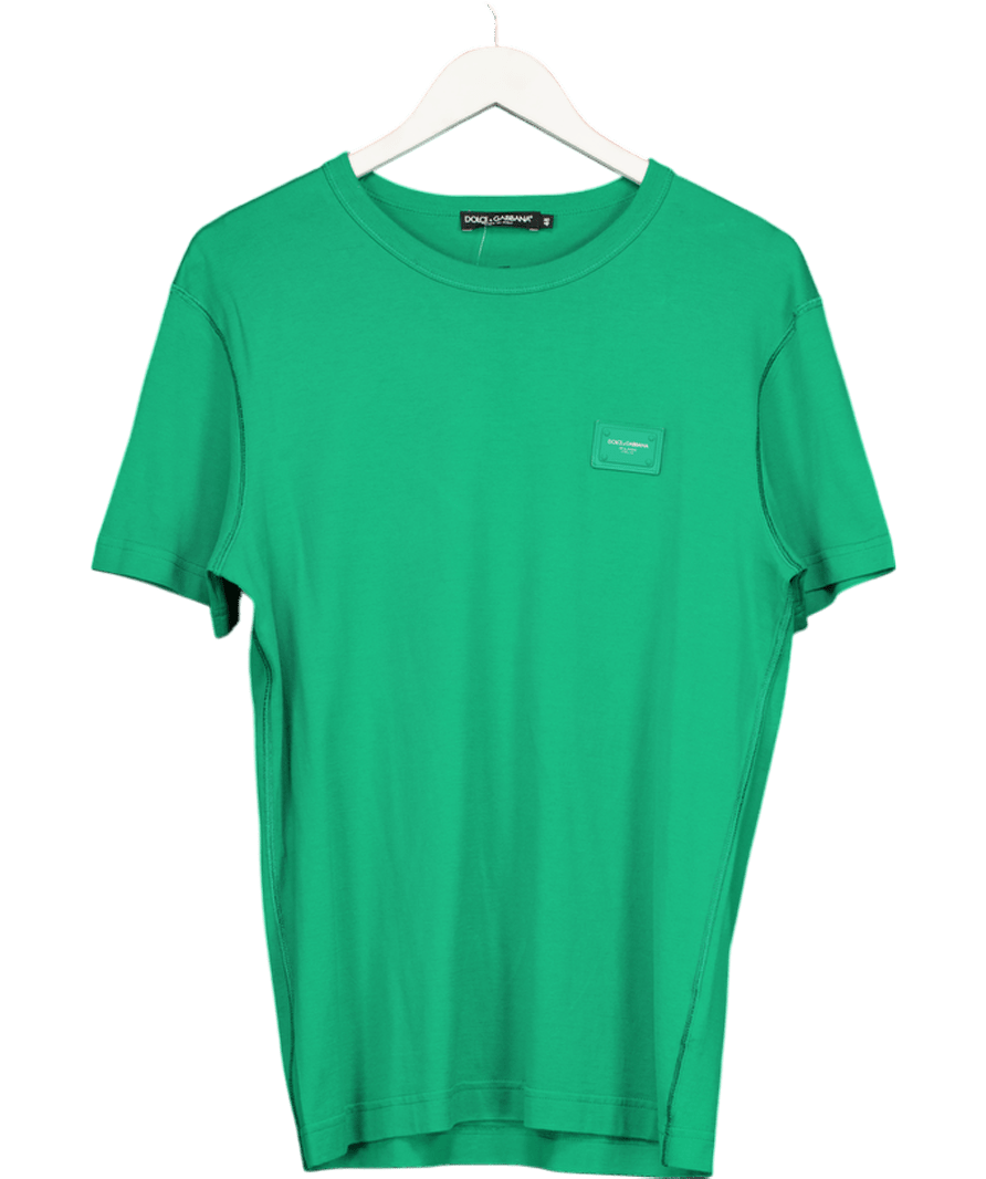 Dolce & Gabbana Green Plaque T Shirt It48 UK M - Reliked