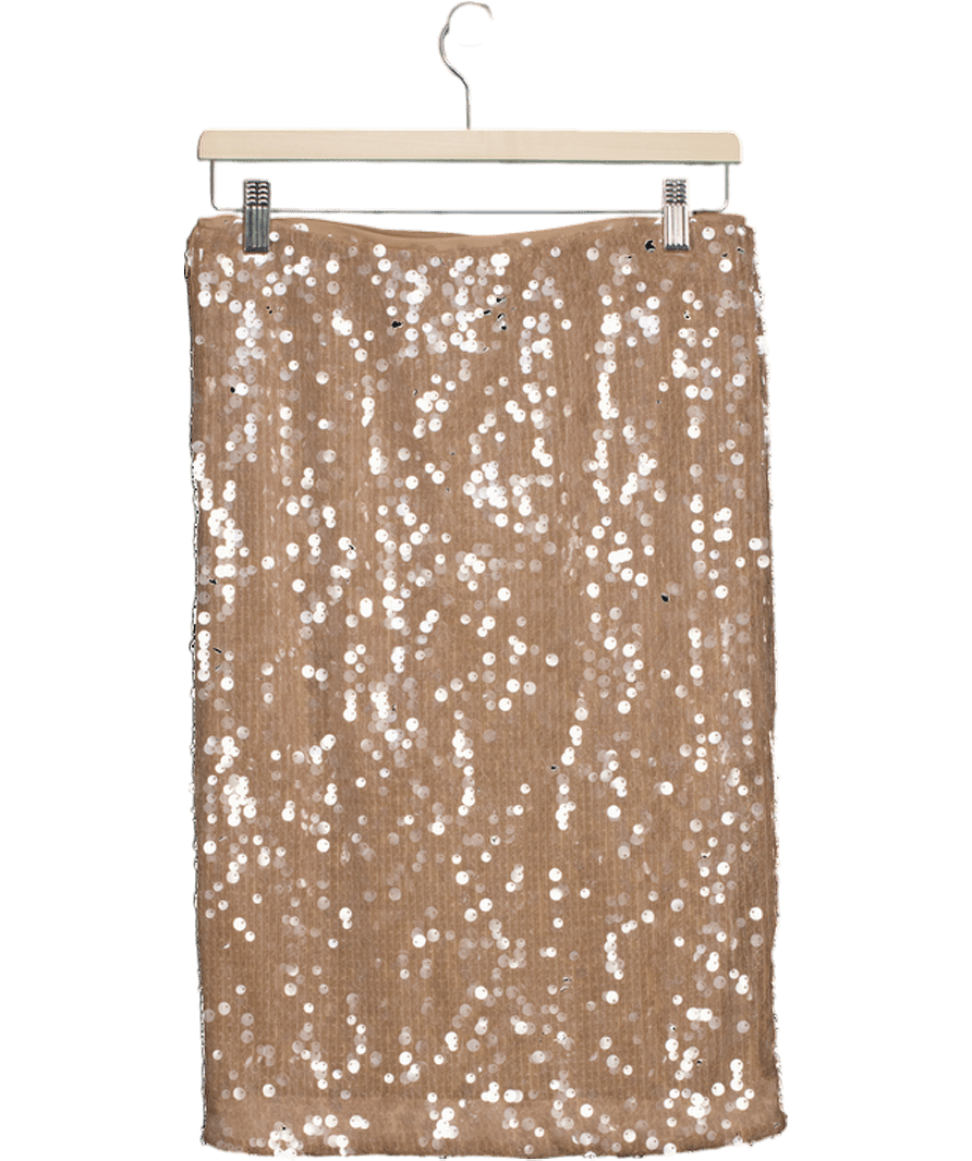 Donna Karan Nude Sequin Pencil Skirt UK XS - Reliked