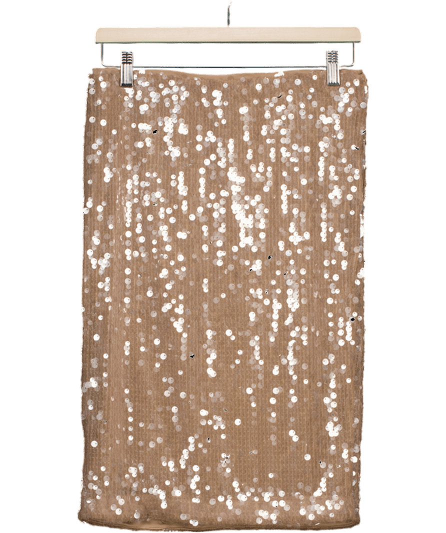 Donna Karan Nude Sequin Pencil Skirt UK XS - Reliked