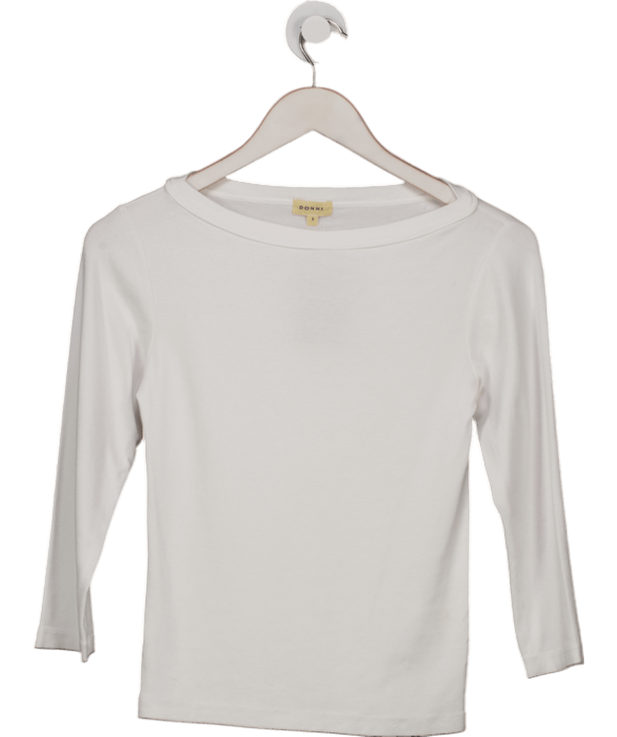 DONNI. White Long Sleeve T-shirt UK S - Reliked