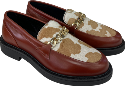 Shoe the Bear Brown Thyra Chain Leather Loafer - Tan UK 5 EU 38 👠