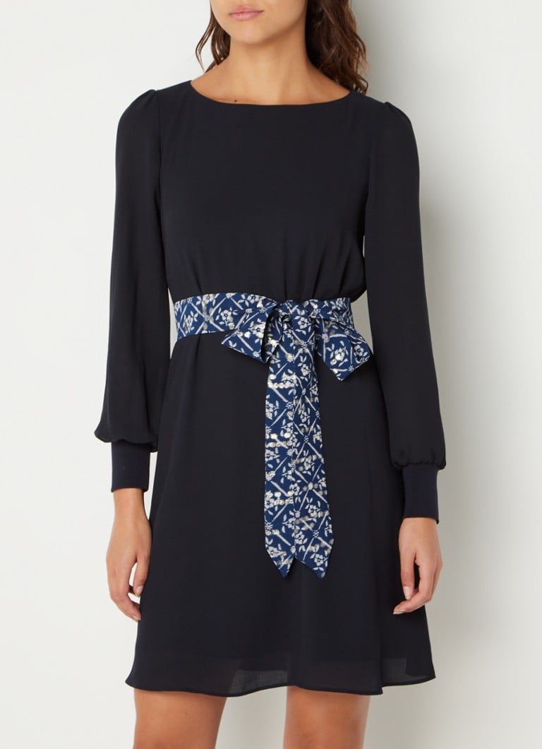 Claudie Pierlot Blue Ravageuse Belted Day Dress Fr34 UK 6