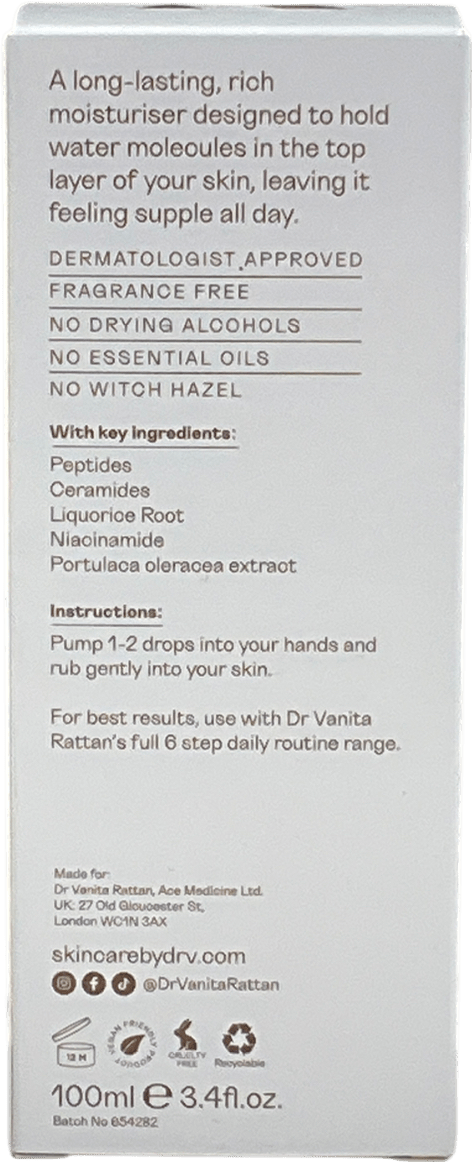 dr anita rattan Cera Pep Moisturiser 100ml - Reliked