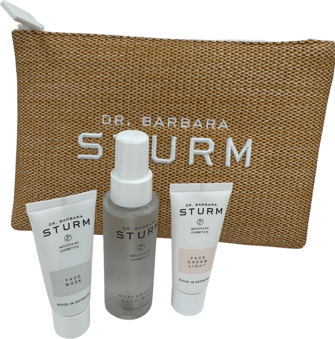 DR. Barbara Sturm Hyaluronic Face Mist / Face Mask / Face Cream Gift Set In Pouch x 3 - Reliked
