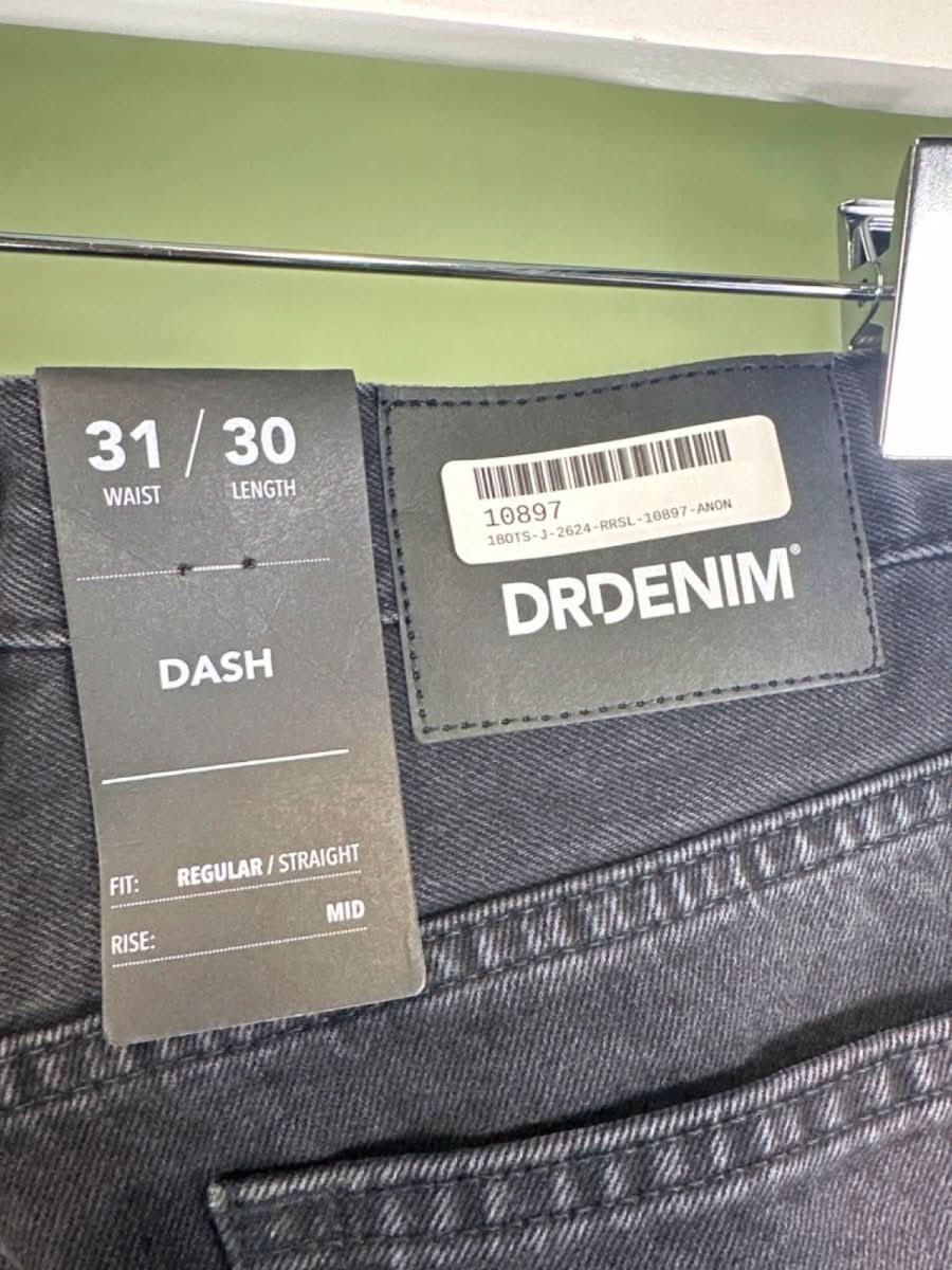 DR DENIM Black Dash Regular Straight Jeans W31 L30 - Reliked