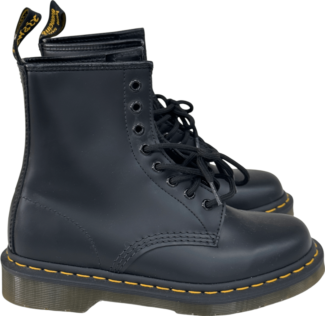 Dr Martens Smooth Leather Lace Up Boots Black UK 5 EU 38 👠 - Reliked