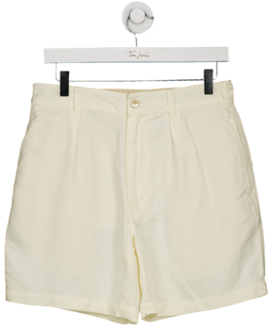 Drakes Cream Ecru 12.7oz Selvedge Denim Five - pocket Shorts W31 - Reliked