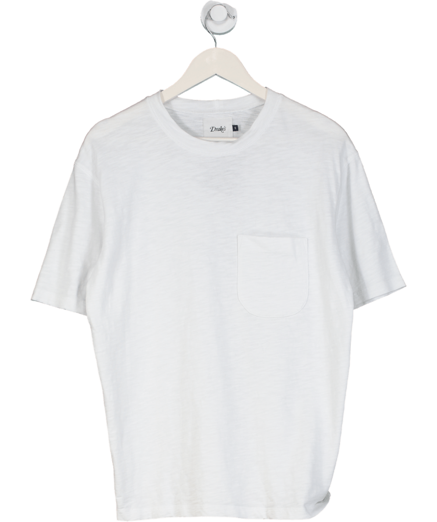 Drakes White Drake's Pocket T-shirt UK M - Reliked