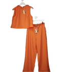 Dream Sister Jane Orange 2 - piece Bow Top And Heart Buckle Trousers Set UK L - Reliked
