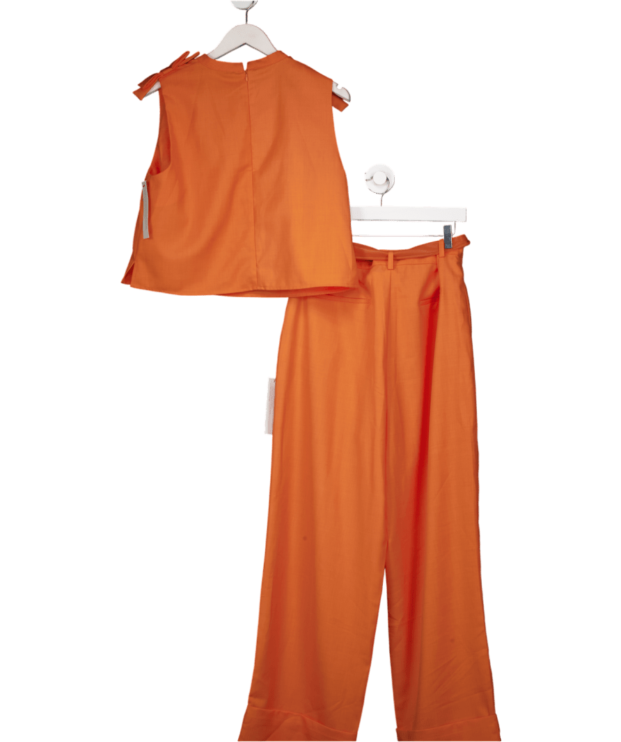 Dream Sister Jane Orange 2 - piece Bow Top And Heart Buckle Trousers Set UK L - Reliked