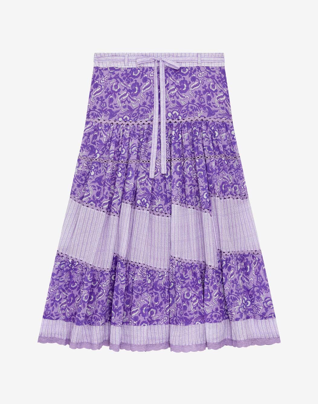 Brora Purple Patchwork Maxi Skirt UK 12