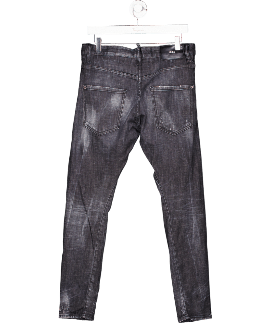 DSQUARED2 Black Distressed Logo Button Kenny Jeans Sz44 W34 - Reliked