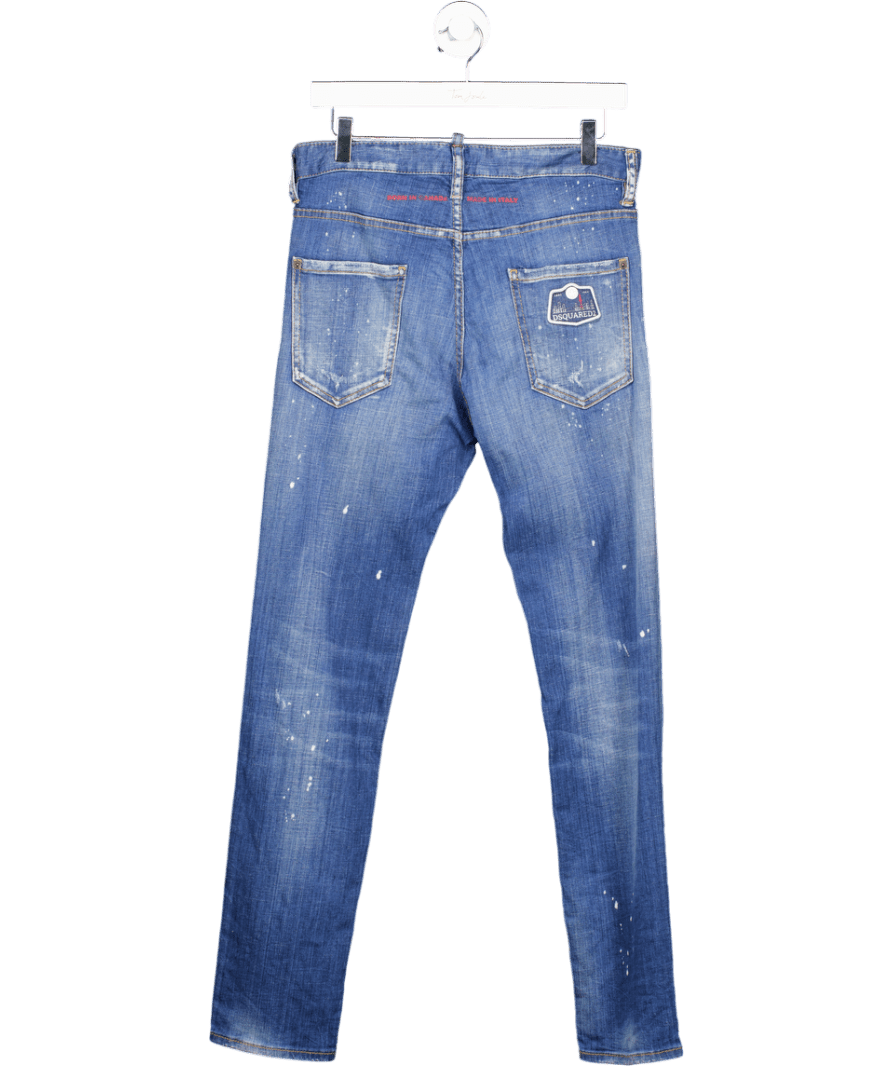 DSQUARED2 Blue Distressed Skinny Jeans Sz44 W28 - Reliked