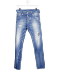 DSQUARED2 Blue Distressed Skinny Jeans Sz44 W28 - Reliked