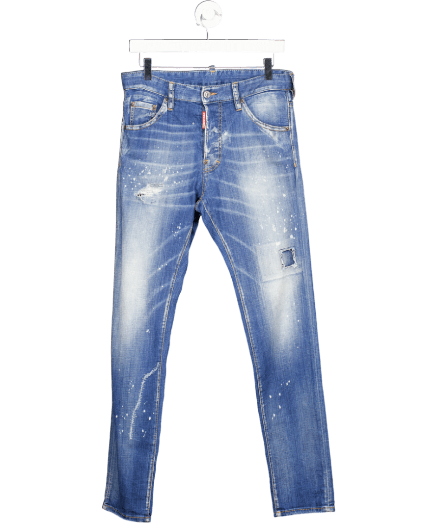 DSQUARED2 Blue Distressed Skinny Jeans Sz44 W28 - Reliked