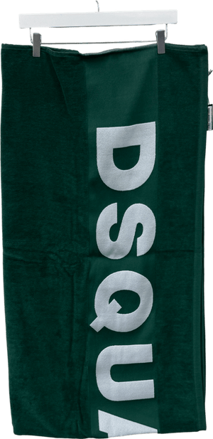 DSQUARED2 Green & White Logo Beach Towel One Size