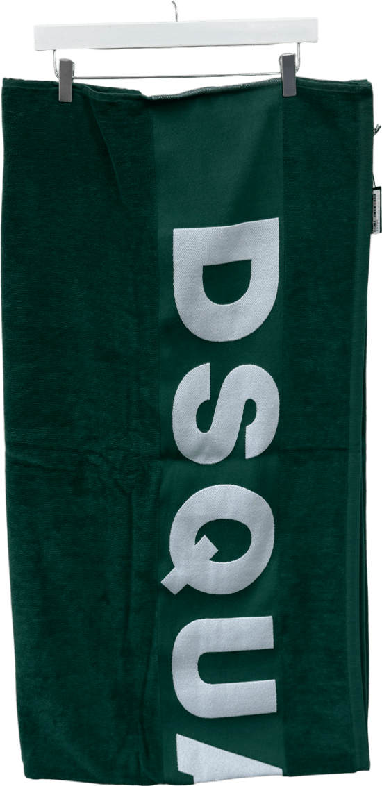DSQUARED2 Green & White Logo Beach Towel One Size - Reliked