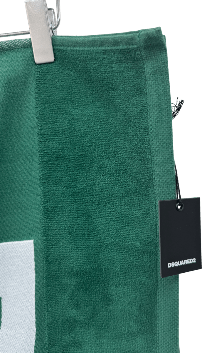 DSQUARED2 Green & White Logo Beach Towel One Size - Reliked