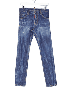 DSQUARED2 Mid Blue Distressed Skinny-cut Jeans Sz44 UK W28