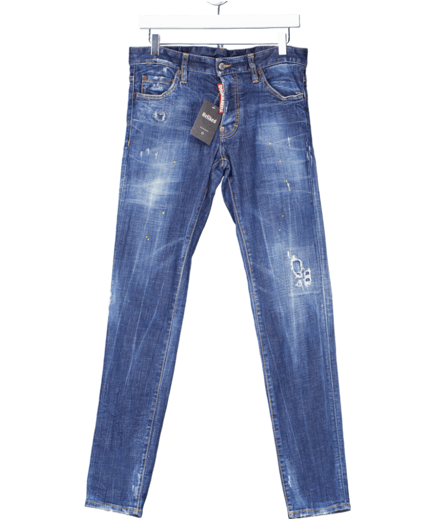 DSQUARED2 Mid Blue Distressed Skinny - cut Jeans Sz44 UK XS/S W28 - Reliked