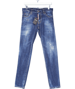 DSQUARED2 Mid Blue Distressed Skinny - cut Jeans Sz44 UK XS/S W28 - Reliked