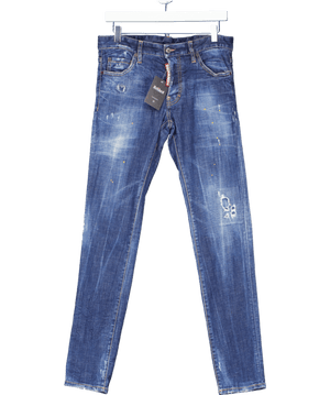 DSQUARED2 Mid Blue Distressed Skinny-cut Jeans Sz44 UK XS/S W28