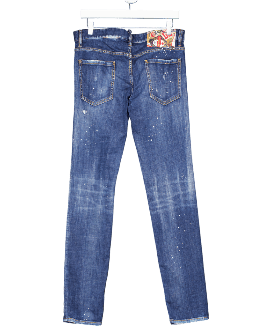 DSQUARED2 Mid Blue Distressed Skinny - cut Jeans Sz46 W30 - Reliked