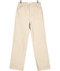 Ducie London Beige Luxury Butter Soft Leather Straight Leg Trousers UK XS - Reliked