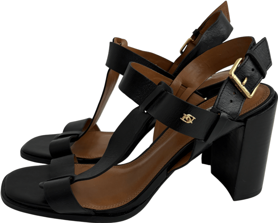 Dune Black Jacie Block Heeled Sandals UK 7 EU 40 👠 - Reliked