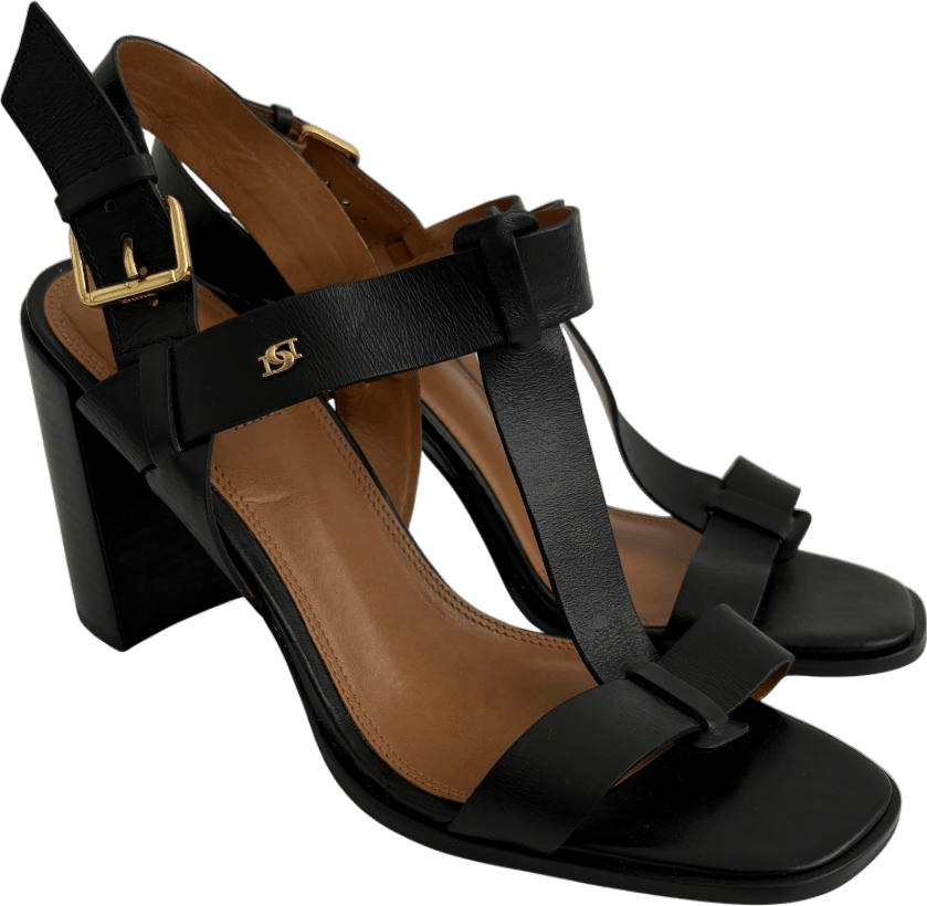 Dune Black Jacie Block Heeled Sandals UK 7 EU 40 👠 - Reliked