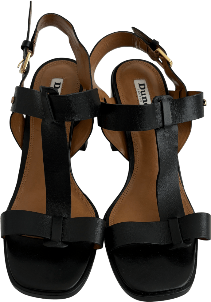 Dune Black Jacie Block Heeled Sandals UK 7 EU 40 👠 - Reliked