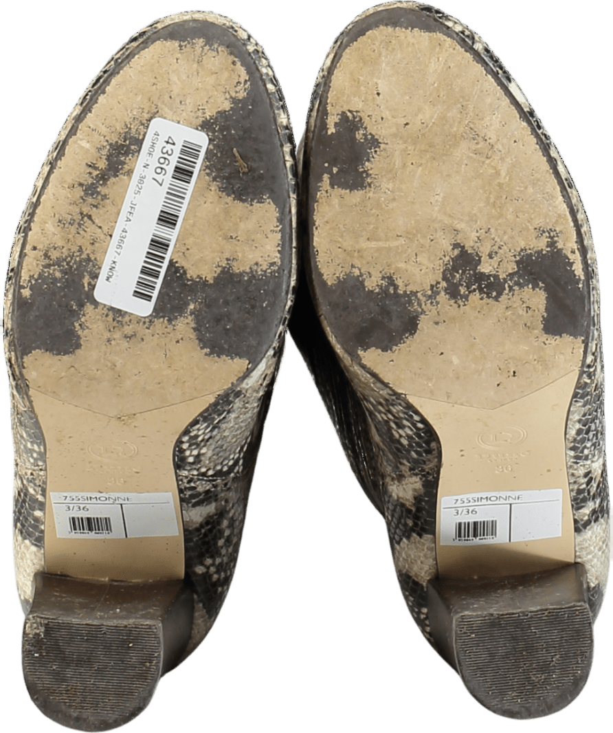 Dune Grey Snakeskin Print Boots UK 3 EU 36 👠 - Reliked