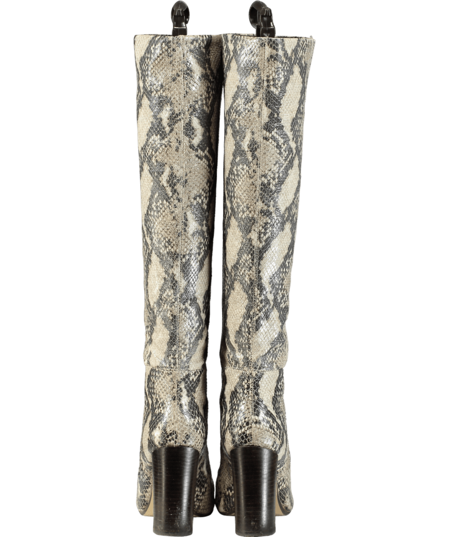 Dune Grey Snakeskin Print Boots UK 3 EU 36 👠 - Reliked