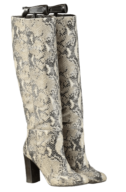Dune Grey Snakeskin Print Boots UK 3 EU 36 👠 - Reliked