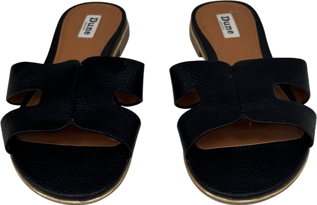 Dune Loopy Slip On Flat "h" Sandals In Black UK 5 EU 38 👠 - Reliked