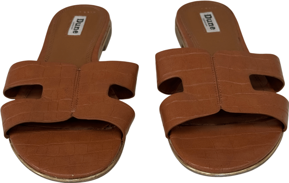Dune Loopy Slip On Flat "h" Sandals In Brown UK 5 EU 38 👠 - Reliked