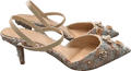 DUNE Pink Boucle Embellished Open Kitten Heel Court UK 6 EU 39 👠 - Reliked
