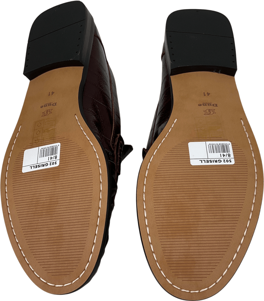 Dune Red Grisella Leather Loafers, Burgundy UK 8 EU 41 👠 - Reliked