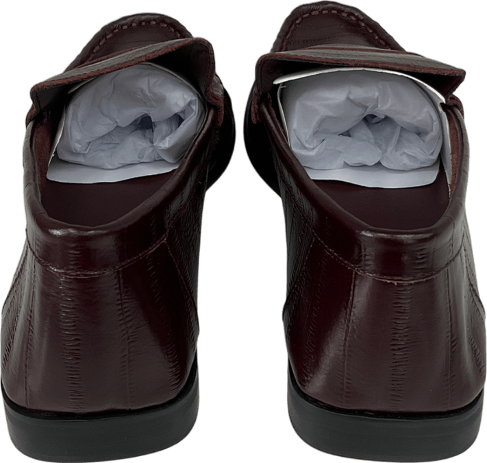 Dune Red Grisella Leather Loafers, Burgundy UK 8 EU 41 👠 - Reliked