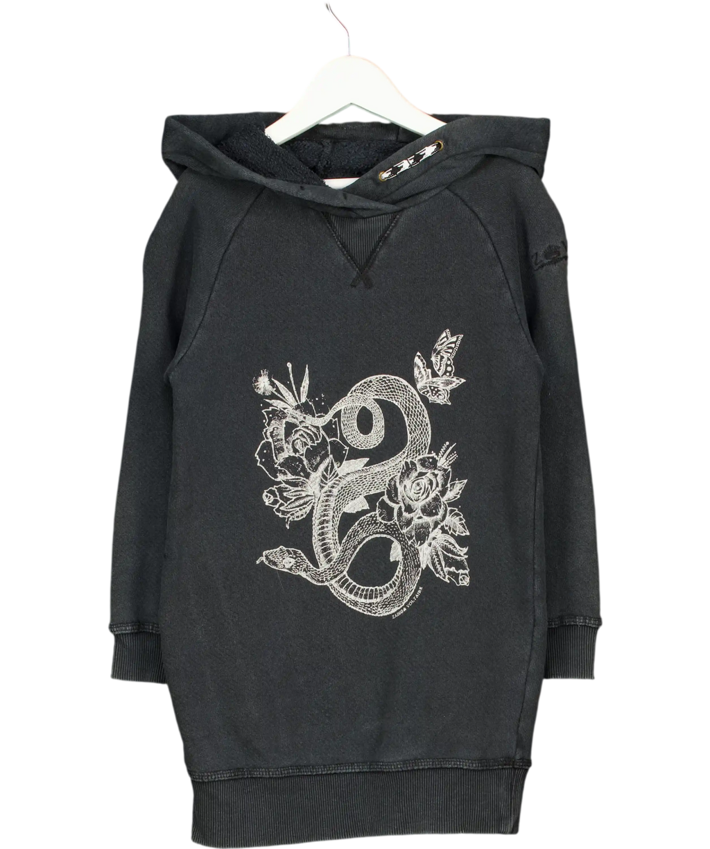 Zadig & Voltaire Grey Oversized Hoodie 8 Years