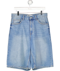 Bershka Blue Baggy Denim Bermuda Jorts UK M