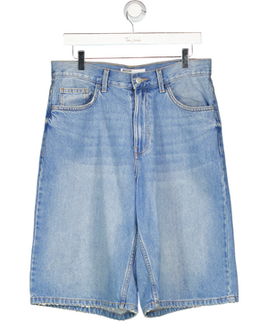 Bershka Blue Baggy Denim Bermuda Jorts UK M